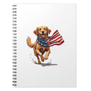 Freedom Golden Retriever Vintage Engraving Shirt Notebook