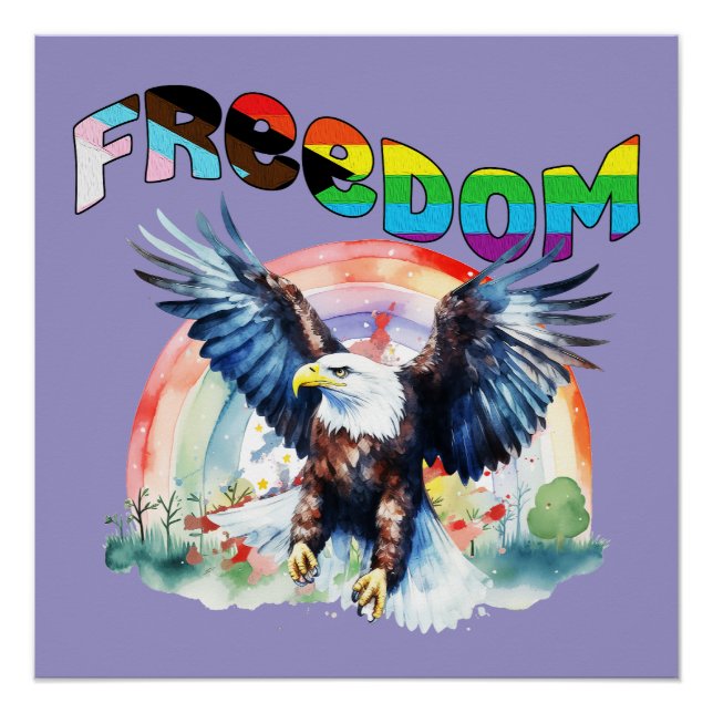 Freedom - Happy LGBTQIA+ Pride Poster (Front)