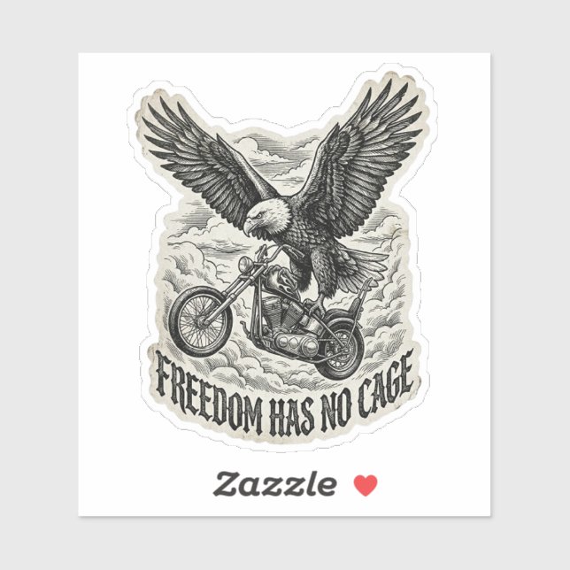 Freedom Has No Cage Eagle Motorcycle Biker (Sheet)