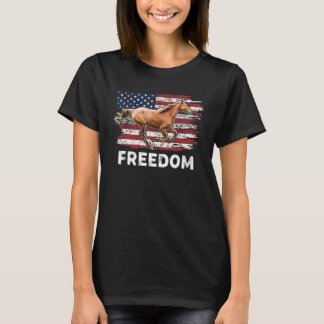Freedom Horse Patriotic Horse American Flag Horseb T-Shirt