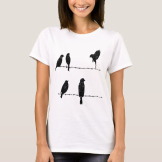 Freedom in Flight: Birds Soaring from Barbed Wire T-Shirt