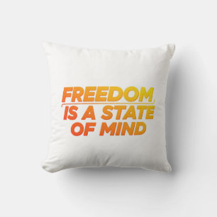 Freedom is a State of Mind Logo: Cushion