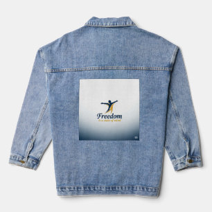 Freedom is a State of Mind" Logo: Embrace Inner Li Denim Jacket