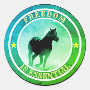 Freedom is essential (horse) Sticker