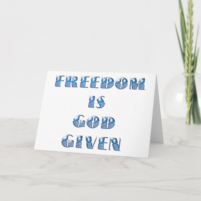Freedom Is God Given, Blue Card (Front)