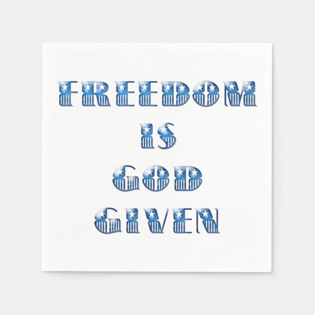 Freedom Is God Given, Blue Napkin (Front)