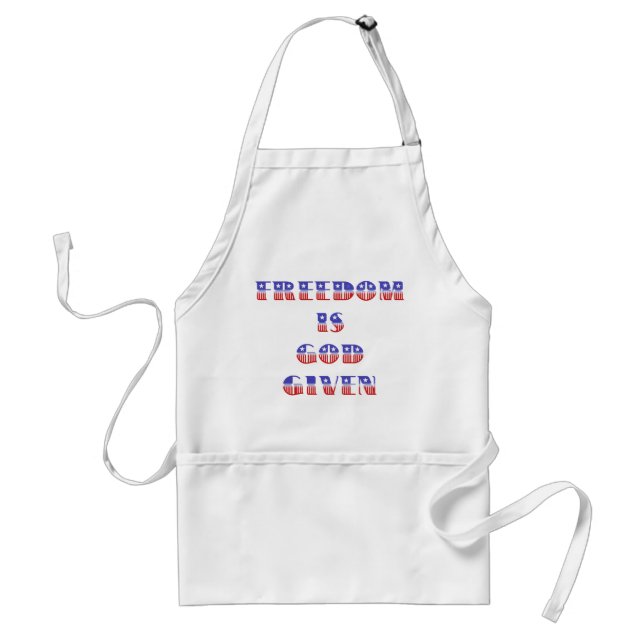 Freedom Is God Given, Red White and Blue Standard Apron (Front)