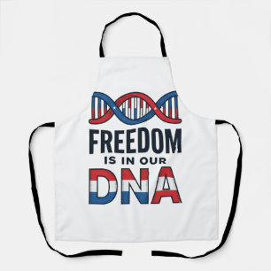 Freedom Is In Our DNA Patriotic Vector Shirt Desig Apron