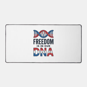 Freedom Is In Our DNA Patriotic Vector Shirt Desig Desk Mat