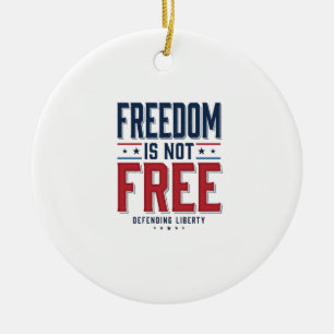 Freedom Is Not Free Patriotic Vintage Shirt Design Ceramic Tree Decoration