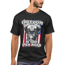 Freedom Is The Open Road American Flag Bikers