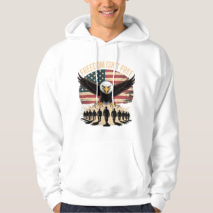 Freedom Isn’t Free Eagle & Soldiers Design Hoodie