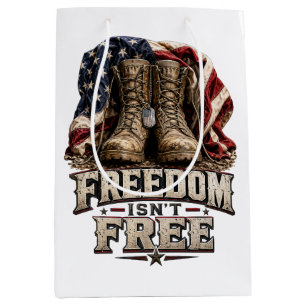 Freedom Isn’t Free – Vintage Military Boots Medium Gift Bag