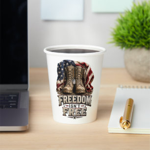 Freedom Isn’t Free – Vintage Military Boots Paper Cups