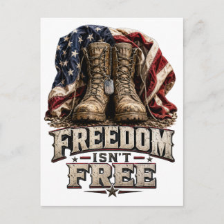 Freedom Isn’t Free – Vintage Military Boots Postcard
