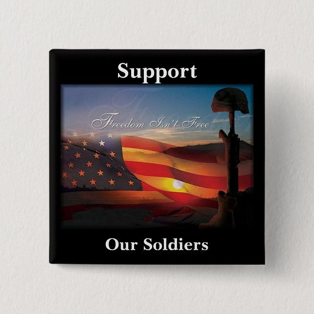 "Freedom Isn't Free" 15 Cm Square Badge (Front)