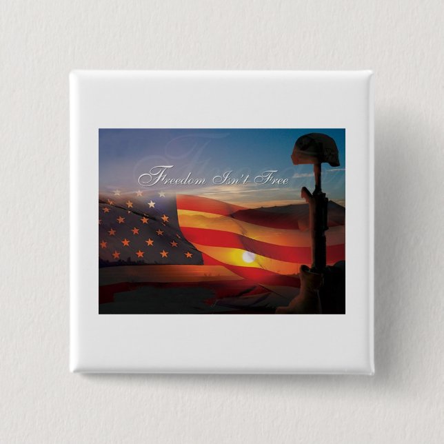 Freedom Isnt Free 15 Cm Square Badge (Front)