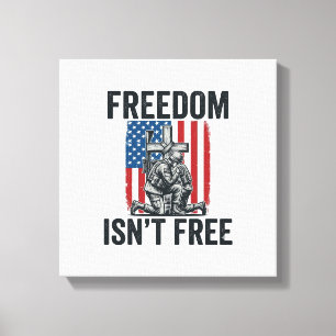 Freedom Isnt Free Patriotic Soldier Memorial Canvas Print