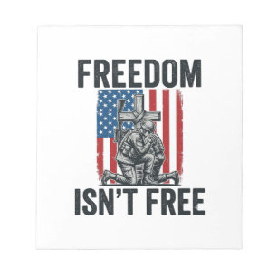 Freedom Isnt Free Patriotic Soldier Memorial Notepad