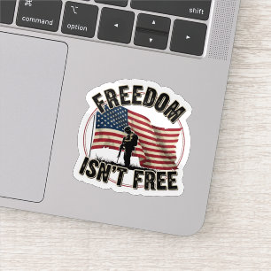 Freedom Isn't Free Soldier Flag Patriotic Sticker