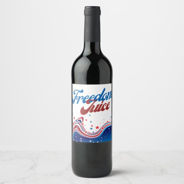 Freedom Juice - July 4th Wine Label (Front)