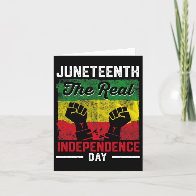 Freedom Juneteenth Real Independence Freedom Day  Card (Front)