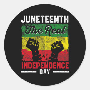 Freedom Juneteenth Real Independence Freedom Day Classic Round Sticker
