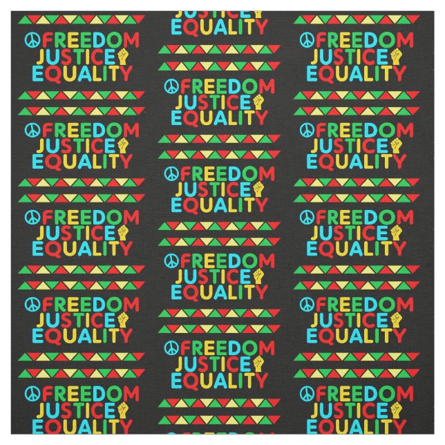 Freedom Justice Equality Peace Juneteenth          Fabric (Swatch)