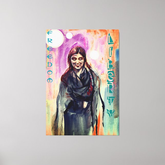Freedom & Liberty Girl in Kimono Otherworldy Art Canvas Print (Front)