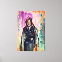 Freedom & Liberty Girl in Kimono Watercolor Art