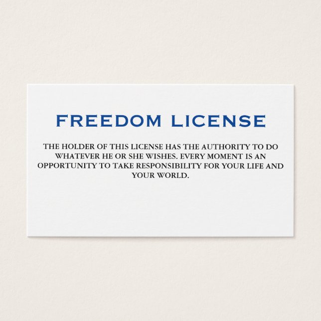 Freedom License (Front)