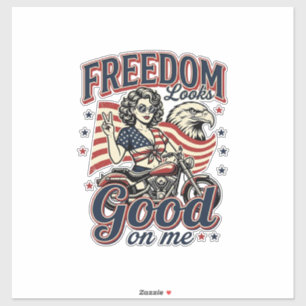 Freedom Looks Good Patriotic Vintage Eagle