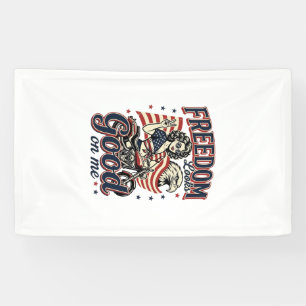 Freedom Looks Good Patriotic Vintage Eagle Banner
