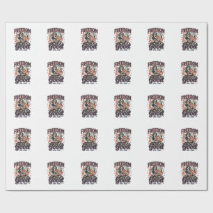 Freedom Looks Good Patriotic Vintage Eagle Wrapping Paper