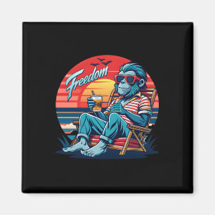 Freedom-loving Monkey Sticker Magnet