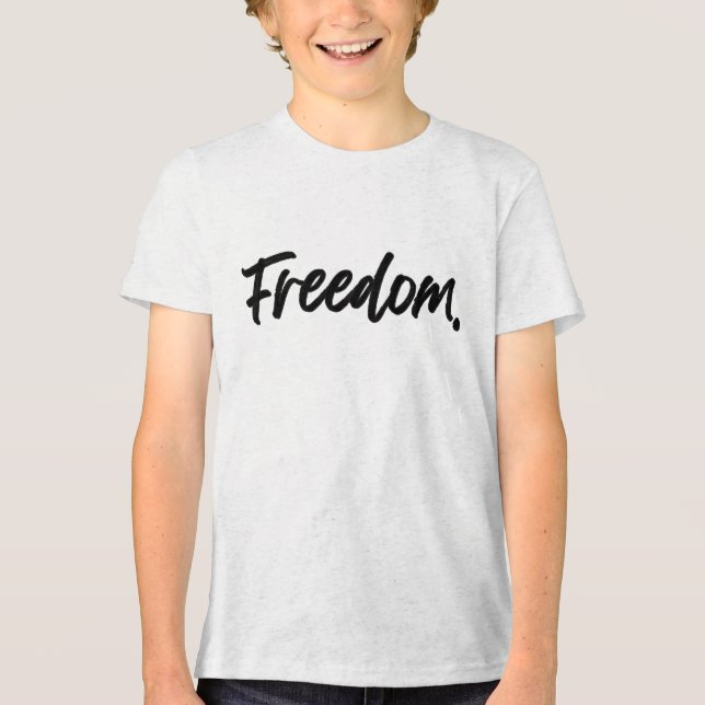 Freedom. Minimalist Black Tri-Blend Shirt (Front)