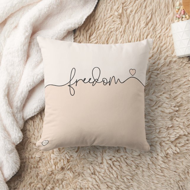 Freedom Minimalist Typography Design Cushion (Blanket)
