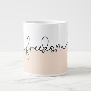 Freedom Minimalist Typography Design Large Coffee Mug