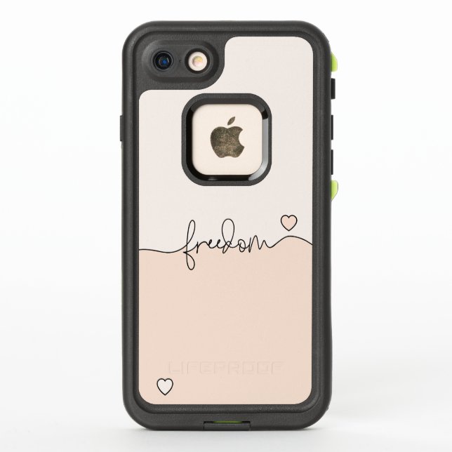 Freedom Minimalist Typography Design LifeProof iPhone Case (Back)