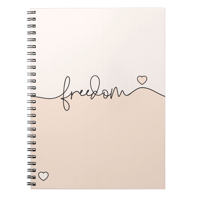 Freedom Minimalist Typography Design Notebook (Front)