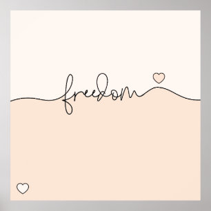 Freedom Minimalist Typography Design Poster