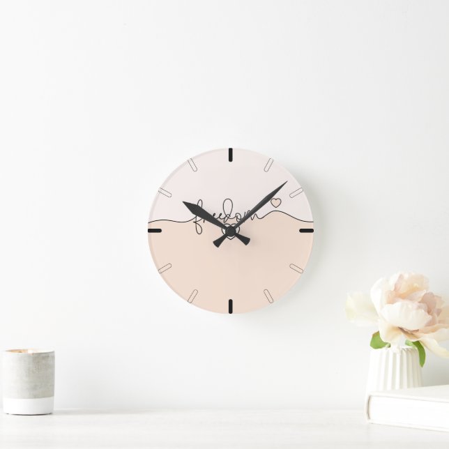 Freedom Minimalist Typography Design Round Clock (Home)