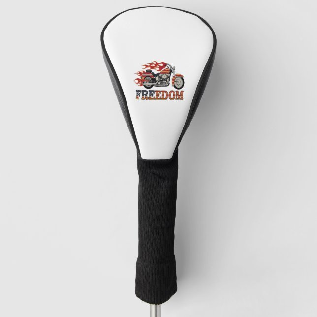 Freedom Motorcycle Flames Golf Head Cover (Front)
