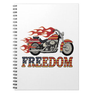 Freedom Motorcycle Flames Notebook