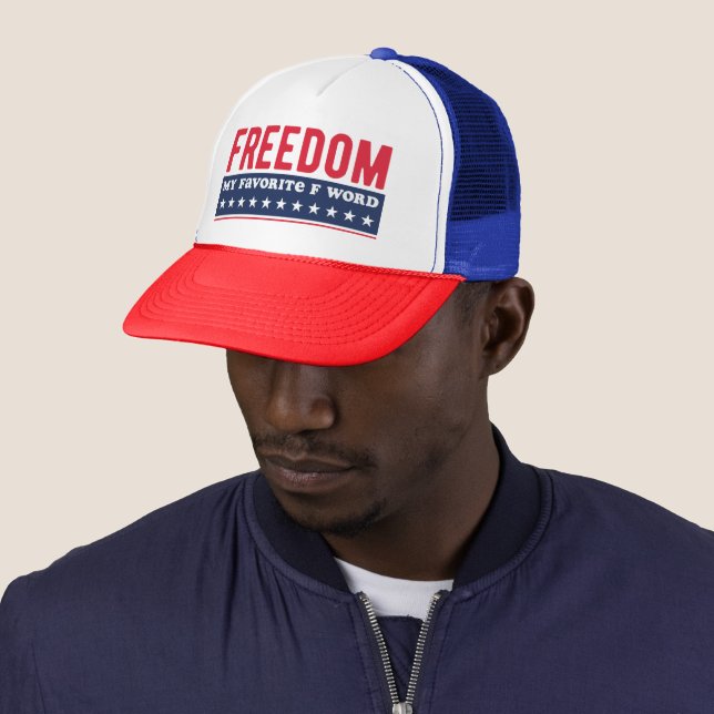 Freedom My Favourite F Word July 4th Trucker Hat (In Situ)