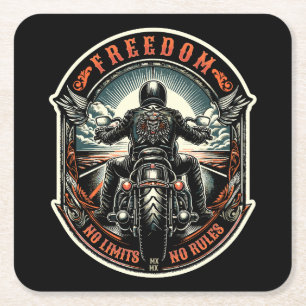 Freedom – No Limits, No Rules Square Paper Coaster