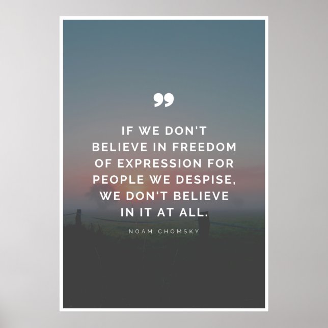 Freedom of Expression Quote by Noam Chomsky  Poster (Front)