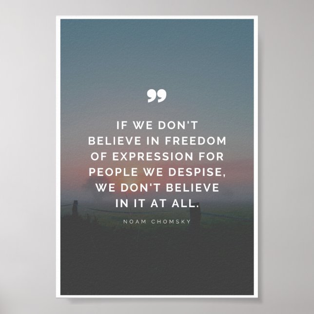 Freedom of Expression Quote by Noam Chomsky  Poster (Front)