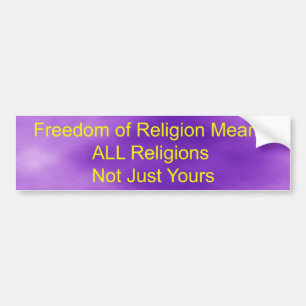 Freedom of Religion Bumper Sticker