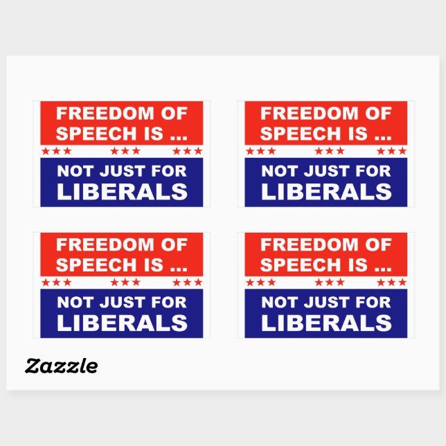 Freedom Of Speech is Not Just For Liberals Rectangular Sticker (Sheet)